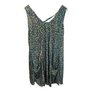Karma Highway Sleeveless Boho Mini Dress OS Floral Beach Boho Hippie Pockets Tie